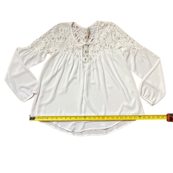 Abercrombie & Fitch Boho Lace Sweetheart Neckline Ivory Top Blouse Size XS - Picture 10 of 12